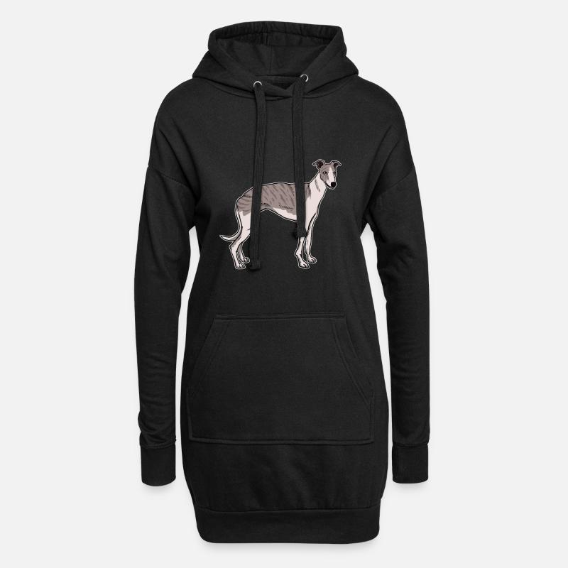 Whippet Hunde Hundehalter Geschenkidee - Hoodie-Kleid - Schwarz