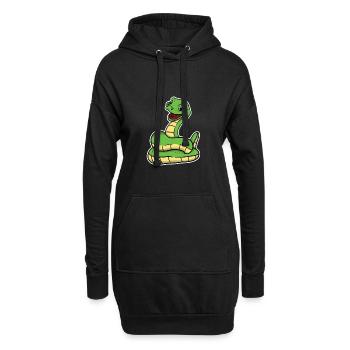 Süße Schlange Reptil Kobra Boa Tier Geschenk - Hoodie-Kleid - Schwarz - Vorne