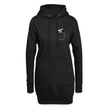 Caméra Dans La poche poitrine Photographe Idée cadeau - Sweat-shirt à capuche long Femme - noir - Devant