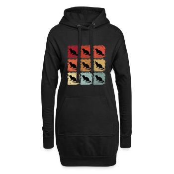 Rétro pop art loutre animal cadeau - Sweat-shirt à capuche long Femme - noir - Devant