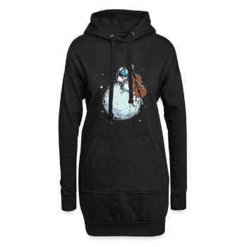 Astronaut Spielt Cello Musik Cello Liebhaber - Hoodie-Kleid - Schwarz - Vorne