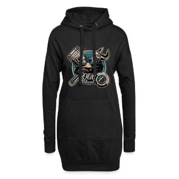 Pin Up Rockabilly Old School Auto LKW Mechaniker - Hoodie-Kleid - Schwarz - Vorne