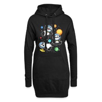 Weltraum Panda Astronaut Universum - Hoodie-Kleid - Schwarz - Vorne