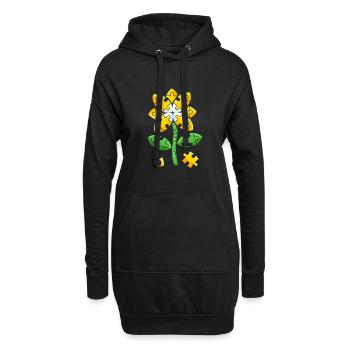 Be Child Sunflower Autisme Puzzle autistique - Sweat-shirt à capuche long Femme - noir - Devant