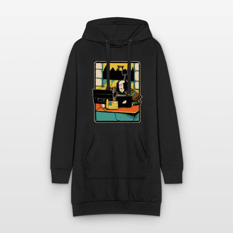 Samurai Computer Nerd Programmierer IT Webdesigner Hoodie-Kleid