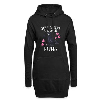 Rabe Krähen Liebhaber Just A Girl Who Loves Ravens - Hoodie-Kleid - Schwarz - Vorne