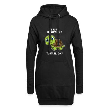 Schildkröten Reptil I Just Really Like Turtles - Hoodie-Kleid - Schwarz - Vorne