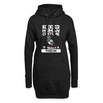 C’est mon costume humain Je suis vraiment un pigeon - Sweat-shirt à capuche long Femme - noir - Devant