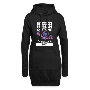 Fledermaus This Is My Human Costume I'm Really Bat - Hoodie-Kleid - Schwarz - Vorne