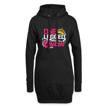 One Legged Queen Frau Amputation Behinderung - Hoodie-Kleid - Schwarz - Vorne
