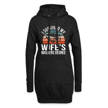 Femme Mari Diplôme Abitur Études - Sweat-shirt à capuche long Femme - noir - Devant