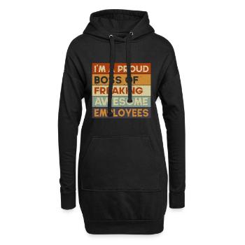 Fier patron Chef Travail Bureau Humour Dictons Collègues - Sweat-shirt à capuche long Femme - noir - Devant