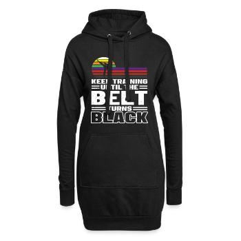 Continuez à vous entraîner jusqu’à ce que la ceinture devienne noire karaté - Sweat-shirt à capuche long Femme - noir - Devant