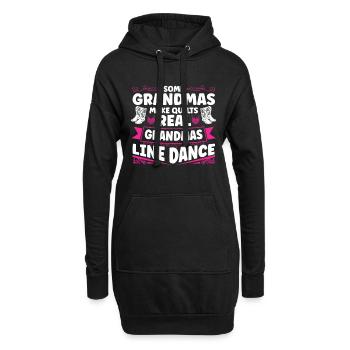 Oma Großmutter Sprüche Line Dance Wester Tanzen - Hoodie-Kleid - Schwarz - Vorne
