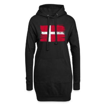Danimarca Bandiera Danemark drapeau paix Vintage - Sweat-shirt à capuche long Femme - noir - Devant