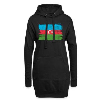 Azerbaïdjan Bandiera drapeau de l’Azerbaïdjan paix Vintage - Sweat-shirt à capuche long Femme - noir - Devant