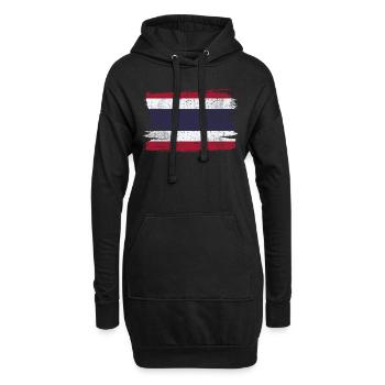 Thailand Flagge Flagge Frieden Vintage - Hoodie-Kleid - Schwarz - Vorne