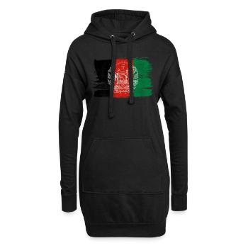 Afghanistan vieux Bandiera drapeau paix Vintage - Sweat-shirt à capuche long Femme - noir - Devant
