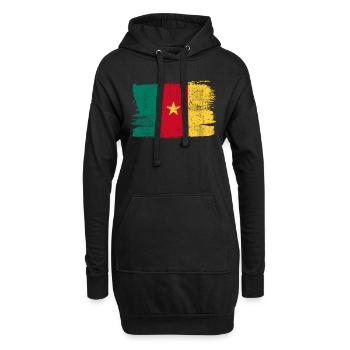 Cameroun Drapeau Paix Patrie Etat Vintage - Sweat-shirt à capuche long Femme - noir - Devant