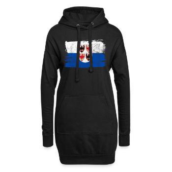 Trentin drapeau Italie drapeau paix Vintage - Sweat-shirt à capuche long Femme - noir - Devant