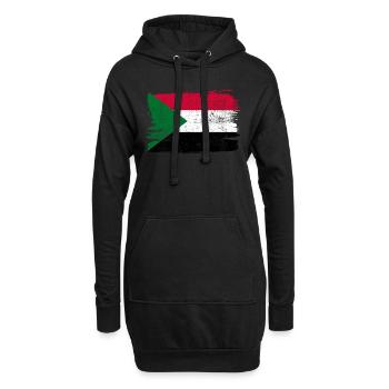 Drapeau du Soudan drapeau paix Vintage - Sweat-shirt à capuche long Femme - noir - Devant