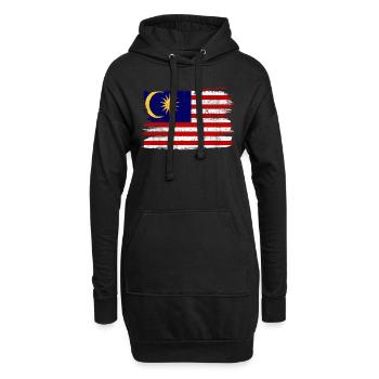 Malaysia Flagge Flagge Frieden Vintage - Hoodie-Kleid - Schwarz - Vorne