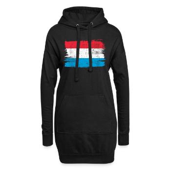 Drapeau du Luxembourg Drapeau de la Paix Vintage - Sweat-shirt à capuche long Femme - noir - Devant