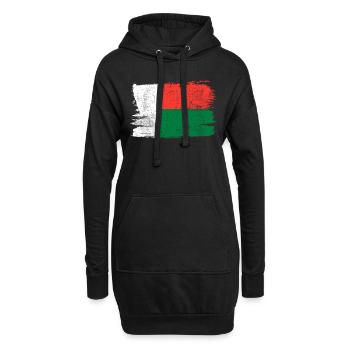 Drapeau de Madagascar Drapeau Paix Vintage - Sweat-shirt à capuche long Femme - noir - Devant