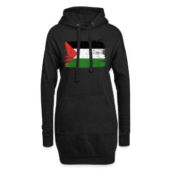 Drapeau de la Palestine drapeau paix Vintage - Sweat-shirt à capuche long Femme - noir - Devant