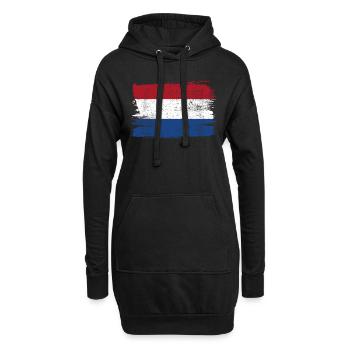 Pays-Bas Drapeau Drapeau Paix Vintage - Sweat-shirt à capuche long Femme - noir - Devant