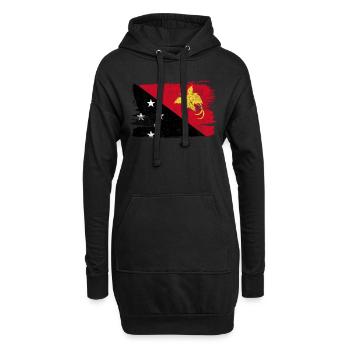 Papouasie-Nouvelle-Guinée drapeau drapeau paix Vintage - Sweat-shirt à capuche long Femme - noir - Devant
