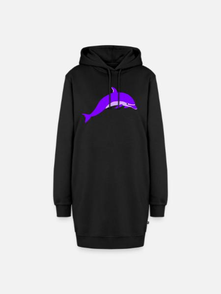 Lila delfin - Hoodie-Kleid - Schwarz