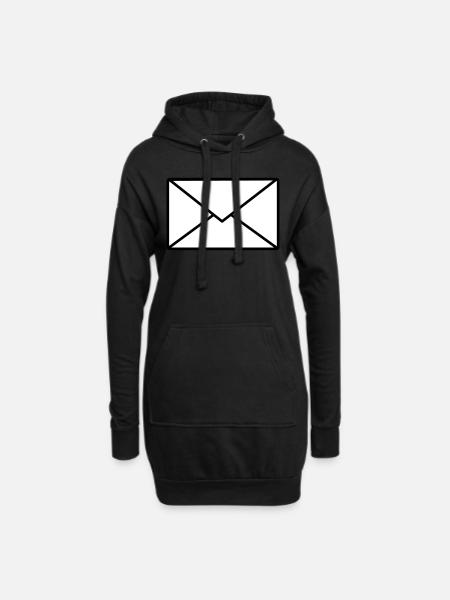 letter - Hoodie Dress - black