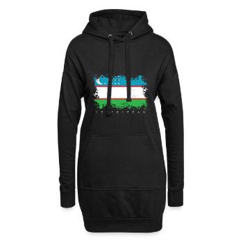 Usbekistan Flagge Fahne Taschkent Staat Asien Volk - Hoodie-Kleid - Schwarz - Vorne