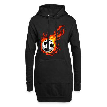 Cadeau de football de jeu de jeu de sport de flammes de football de football de football - Sweat-shirt à capuche long Femme - noir - Devant