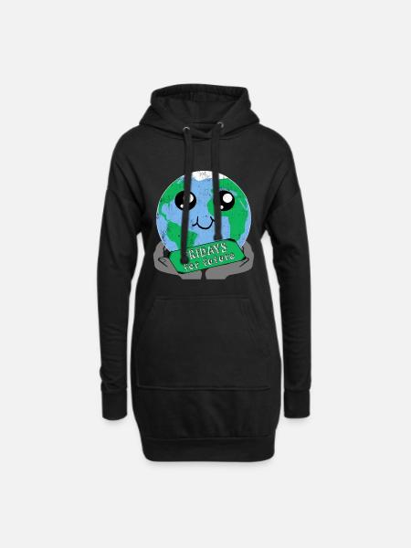 Fridays For Future Stop Klima Co2 Protest Geschenk - Hoodie-Kleid - Schwarz