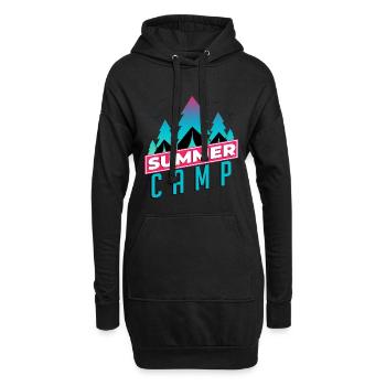 Summer Camp Sommer Camp Zelten Camping Lagerfeuer - Hoodie-Kleid - Schwarz - Vorne