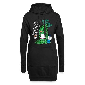 Cannabis Indica Sativa Hybrid Smoking Hemp Gift - Sweat-shirt à capuche long Femme - noir - Devant