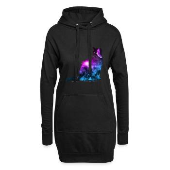 Universe Cat Space Celestial Galaxies Cosmos Gift - Hoodie-Kleid - Schwarz - Vorne