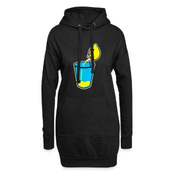 Verre Boisson Citron Fruits Healthyfood Snack Cadeau - Sweat-shirt à capuche long Femme - noir - Devant
