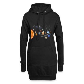 Astronomie Planètes Étoiles Lune Soleil Galaxy Space Cadeau - Sweat-shirt à capuche long Femme - noir - Devant
