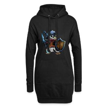 Ritter Pinguin Krieger Schwert Cavalier Rider Geschenk - Hoodie-Kleid - Schwarz - Vorne