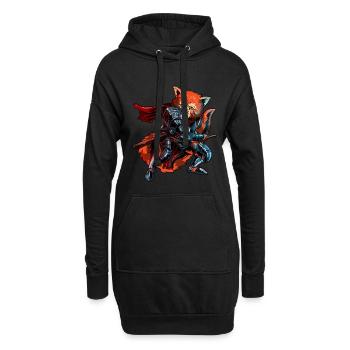 Ritter Roter Panda Kavalier Schwert Edler Krieger Geschenk - Hoodie-Kleid - Schwarz - Vorne