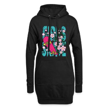 Cadeau drôle de fille de skateboard filles - Sweat-shirt à capuche long Femme - noir - Devant