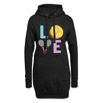 Tennis-Spieler Schläger Sport Spiel Liebhaber Geschenk - Hoodie-Kleid - Schwarz - Vorne