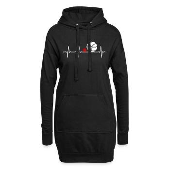 Boules de pétanque Heartbeat Boccia Heartbeat Design - Sweat-shirt à capuche long Femme - noir - Devant