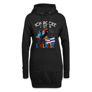 Monstertruck Auto Crash 1. Klasse Schulkind Schule - Hoodie-Kleid - Schwarz - Vorne