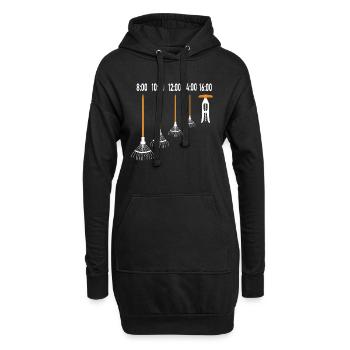 Gärtner Gartenarbeit Rechen Feierabend Bier Lustig - Hoodie-Kleid - Schwarz - Vorne