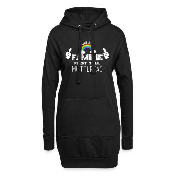 Lustig Regenbogenfamilie Muttertag Spruch Mama - Hoodie-Kleid - Schwarz - Vorne