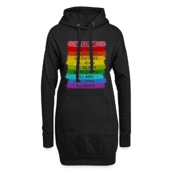 Regenbogen Pride LGBT Toleranz Liebe Gewinnt - Hoodie-Kleid - Schwarz - Vorne